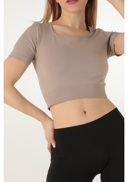 Seamless Kısa Kollu Crop indirimleri