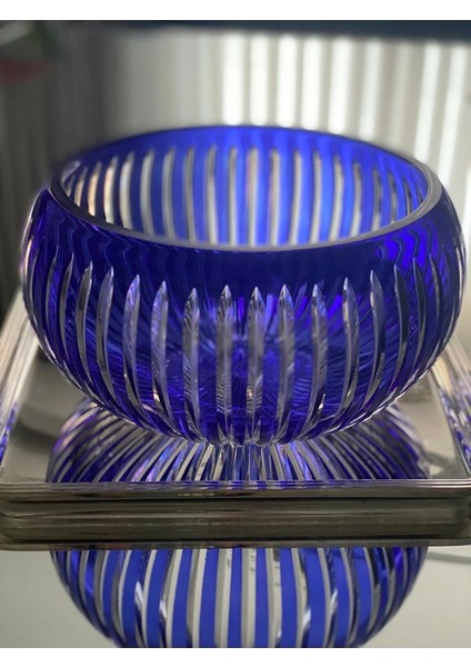 Kristal Kesme Yuvarlak Cam Salata Kasesi