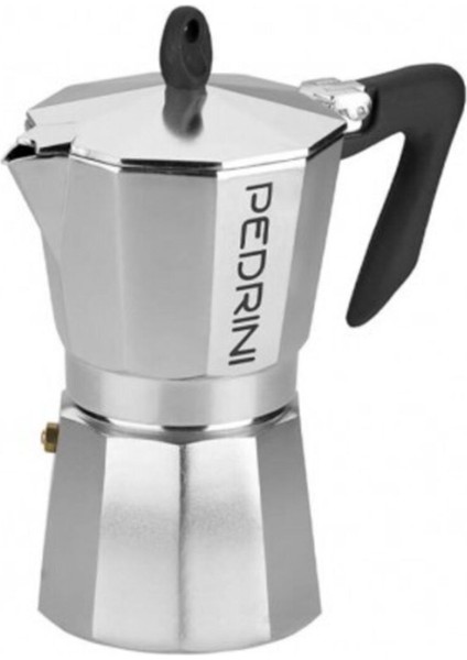 Tekno Trust Alüminyum Aluminyum Moka Pot 6 Cups - Manuel Kahve Demleyici 6 Kupa Gri