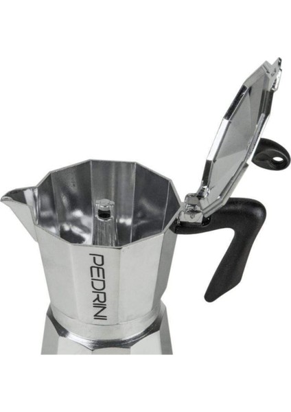 Tekno Trust Alüminyum Aluminyum Moka Pot 6 Cups - Manuel Kahve Demleyici 6 Kupa Gri