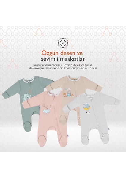 Hero Uzun Kollu Bebek Tulumu Teddy (Organik)