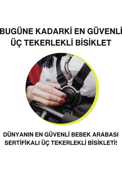 STR3 Plus 5’i 1 Arada Modüler Katlanabilir Bebek Arabası ve Üç Tekerlekli Bebek Bisikleti Green