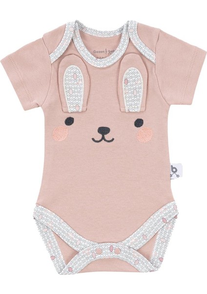 Hero Bebekler İçin Nakışlı Kısa Kol Body Bunny