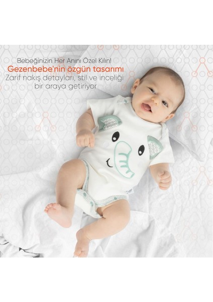 Hero Bebekler İçin Nakışlı Kısa Kol Body Bunny