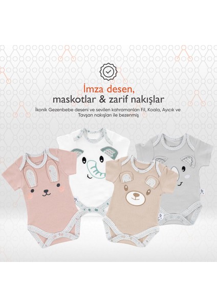 Hero Bebekler İçin Nakışlı Kısa Kol Body Teddy (Organik) indirimleri