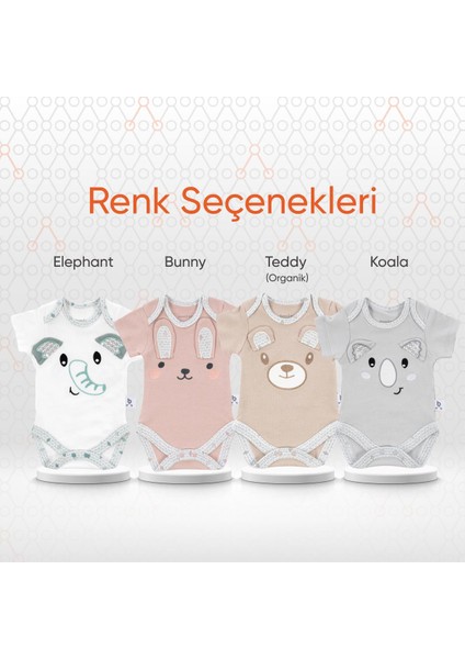 Hero Bebekler İçin Nakışlı Kısa Kol Body Teddy (Organik)