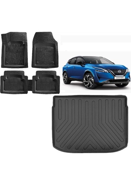Nissan Qashqai 2023 Model 3D Üst Kademe Bagaj Havuzu ve 4d Luxury Havuzlu Paspas