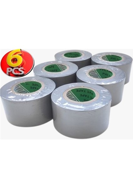 Pvc Isı Yalıtım Eklektrik Izolasyon Bandı 50 mm x 25 Yrd Gri 6 Adet