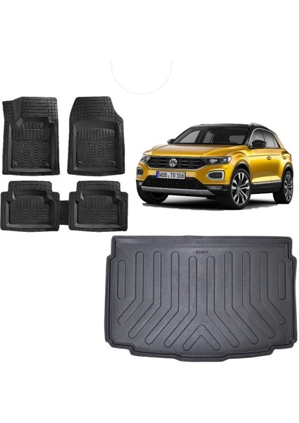Volkswagen T-Roc Alt Kademe 2020 Model 3D Bagaj Havuzu ve 4d Luxury Havuzlu Paspas
