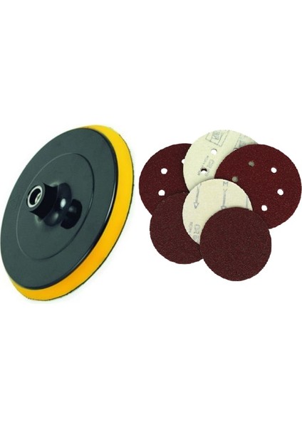 Cırt Zımpara Tabanı 115 mm Takozu + 21 Adet Zımpara