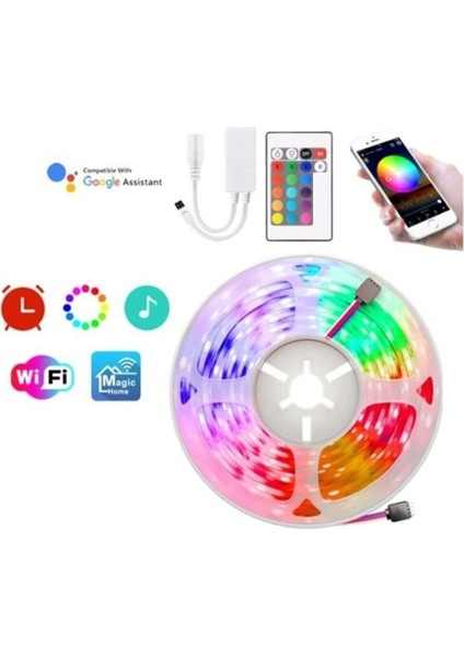 Tuya Smart Akıllı Şerit LED Bluetooth 5 Metre Rgb 16 Milyon Renk Wifi Kumandalı