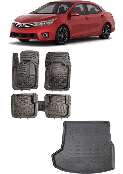 Toyota Corolla Sedan 2012-2018 Uyumlu 3D Havuzlu Paspas ve 3D Bagaj Havuzu