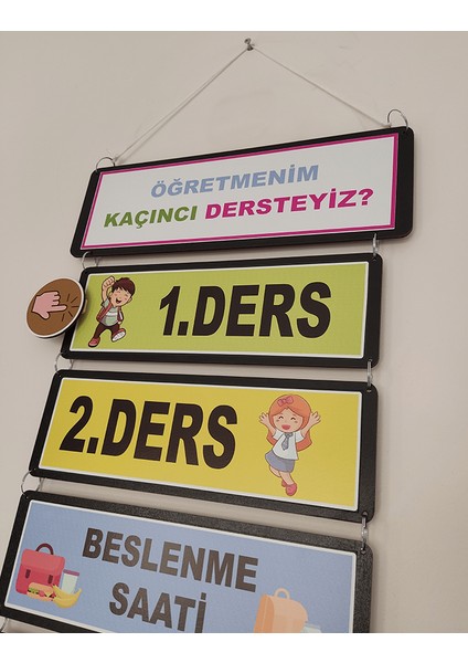 Ahşap Öğretmenim Kaçıncı Dersteyiz Panosu