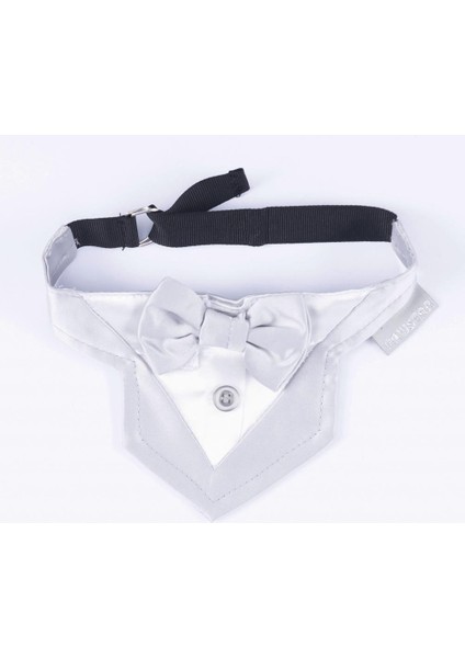 Gri Smokin Kedi Köpek Fuları Pet Bandanası modelleri