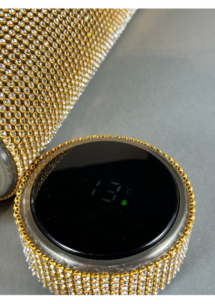 Gold Çerçeveli Taşlı 500 ml Paslanmaz Çelik Termos modelleri