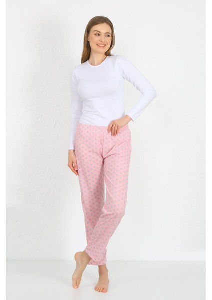 Kadın Pamuklu Cepli Tek Alt Pijama Pembe 27527