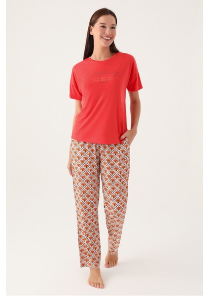 8822 Love Kadın Kısa Kol Pijama Takımı