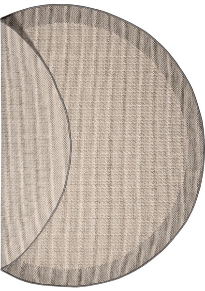 Konfor Sisalux 3091 Bej Jüt Tabanlı Modern Dokuma Yuvarlak Kilim Sisal Hasır Halı115x115