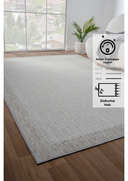 Konfor Sisalux 3093 Krem Jüt Tabanlı Modern Dokuma Kilim Sisal Hasır Halı160x230