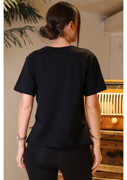 Siyah Kısa Kollu Kadın T-Shirt 28413-2Y4 indirimleri