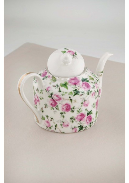 Altın yaldızlı porselen demlik, şık ve dayanıklı, 1-1,99 L hacim