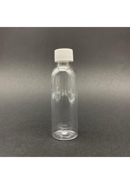 50 cc Uzun Plastik Şişe Beyaz Kapaklı 50 ml Kapaklı Pet Şişe x 10 Adet