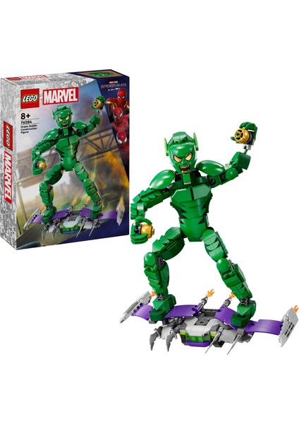 ® Marvel Green Goblin Yapım Figürü 76284 - 8 Yaş ve Üzeri Süper Kahraman Seven Çocuklar için Yaratıcı Oyuncak Yapım Seti (471 Parça)