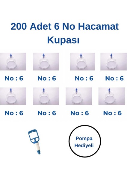 200 Adet 6 No Hacamat Kupası Pompalı