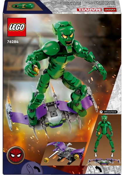 ® Marvel Green Goblin Yapım Figürü 76284 - 8 Yaş ve Üzeri Süper Kahraman Seven Çocuklar için Yaratıcı Oyuncak Yapım Seti (471 Parça)