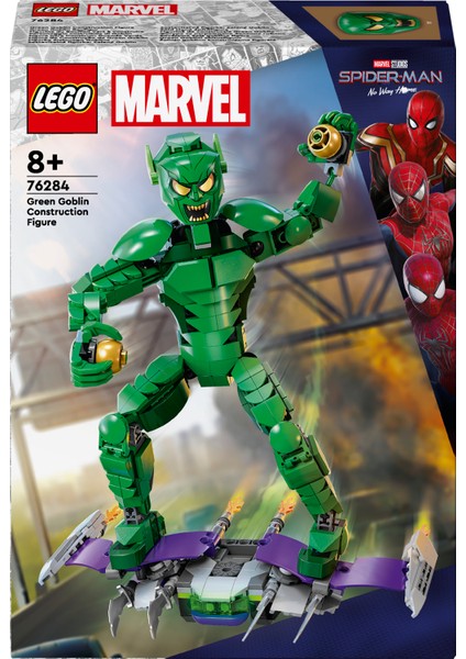 ® Marvel Green Goblin Yapım Figürü 76284 - 8 Yaş ve Üzeri Süper Kahraman Seven Çocuklar için Yaratıcı Oyuncak Yapım Seti (471 Parça)