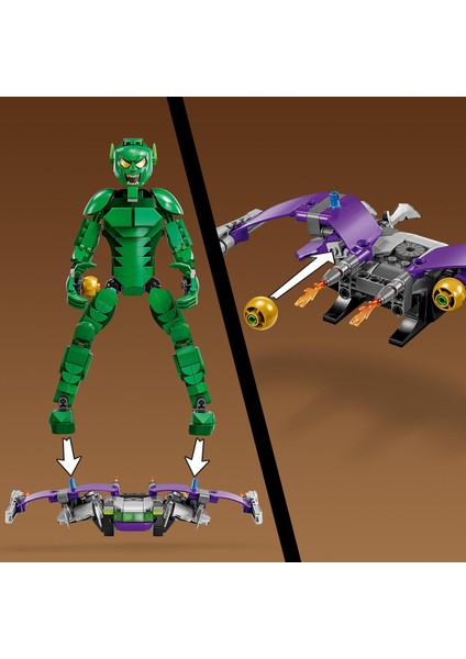 ® Marvel Green Goblin Yapım Figürü 76284 - 8 Yaş ve Üzeri Süper Kahraman Seven Çocuklar için Yaratıcı Oyuncak Yapım Seti (471 Parça)