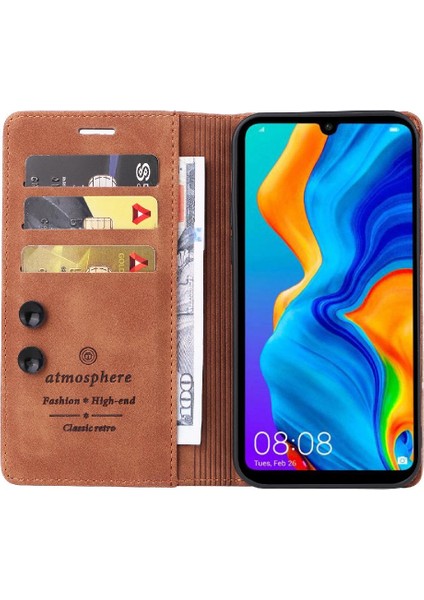 YH Mall Huawei P30 Lite Deri Kılıf Için Flip Case Basit Iş Darbeye Dayanıklı (Yurt Dışından)