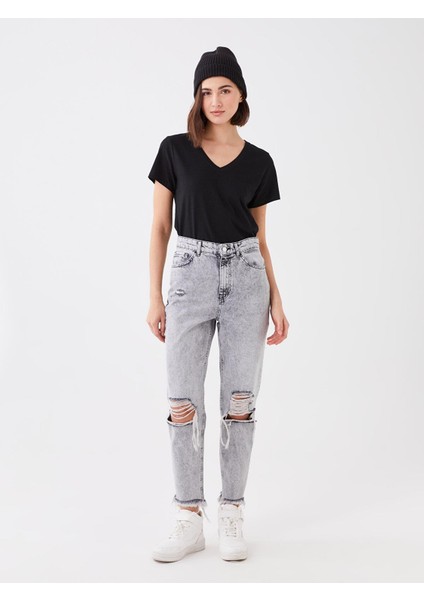 Lcw Vision V Yaka Düz Kısa Kollu Kadın Tişört modelleri