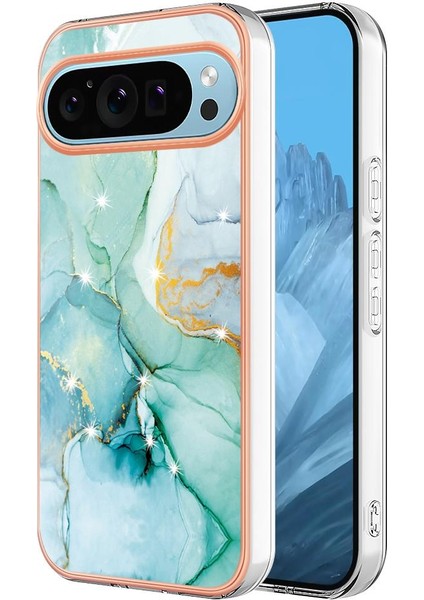 Google Piksel 9 Pro 5g Mermer Desen Ince Tpu Yumuşak Tampon Için Kılıf (Yurt Dışından)