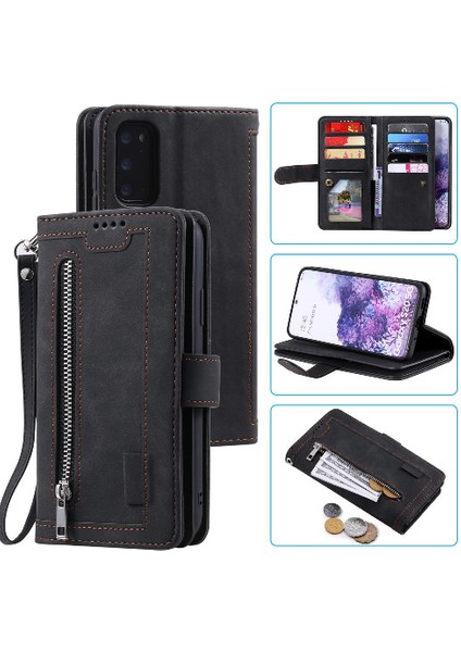 Samsung Galaxy S20 Kickstand Pu Deri 9 Kart Yuvaları Için Flip Case (Yurt Dışından)