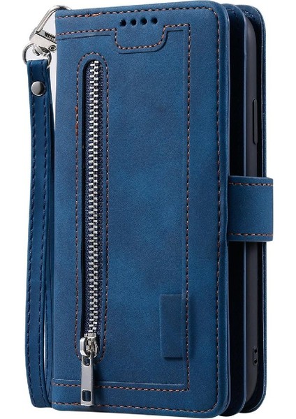 Iphone 14 Için Flip Case Artı 9 Kart Yuvaları Pu Deri Kickstand Kordon (Yurt Dışından)