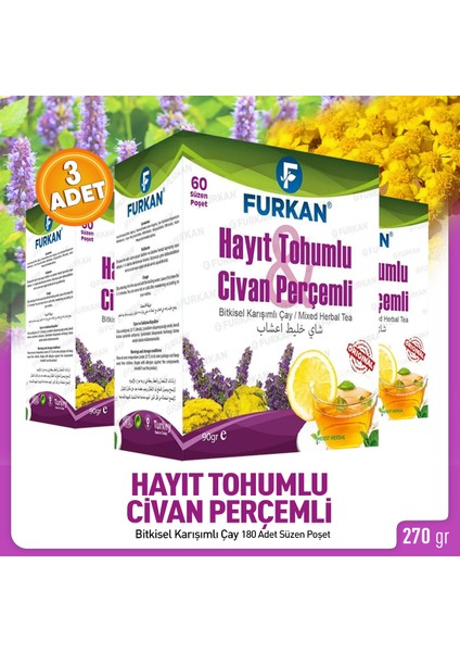 Hayıt Tohumlu ve Civan Perçemli Çay 3 Kutu
