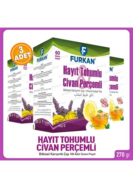 Hayıt Tohumlu ve Civan Perçemli Çay 3 Kutu fiyatları
