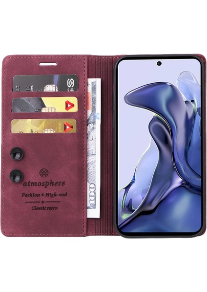 Xiaomi 11T Cüzdan Için Flip Case Basit Iş Darbeye Kapak Çevirin (Yurt Dışından) modelleri