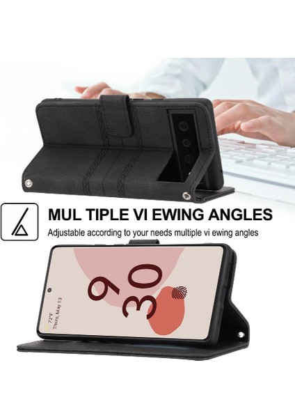 Google Piksel 6 Cüzdan Kılıf Için Flip Case Manyetik Kapatma Darbeye Pu (Yurt Dışından)