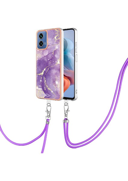 Motorola Moto G34 Tampon Mermer Crossbody Kordon Askısı Yumuşak (Yurt Dışından)