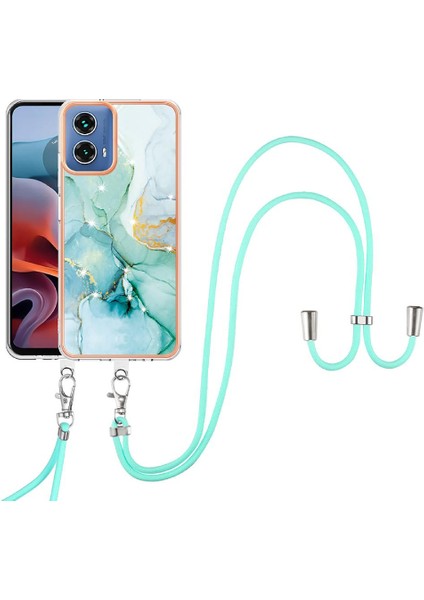 Motorola Moto G34 Tampon Mermer Crossbody Kordon Askısı Yumuşak (Yurt Dışından)