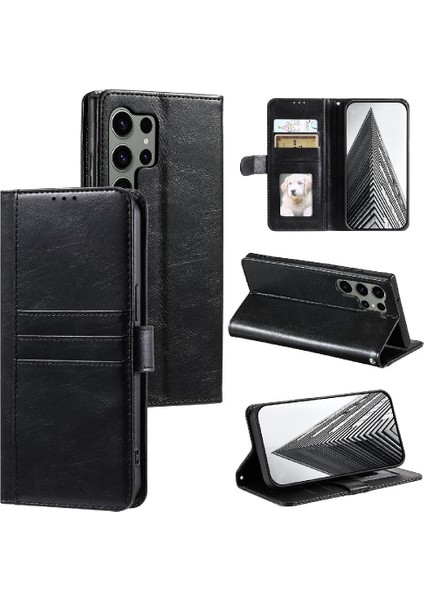 Samsung Galaxy S23 Için Flip Case Ultra 6 Kart Yuvaları Kickstand Pu Deri (Yurt Dışından)