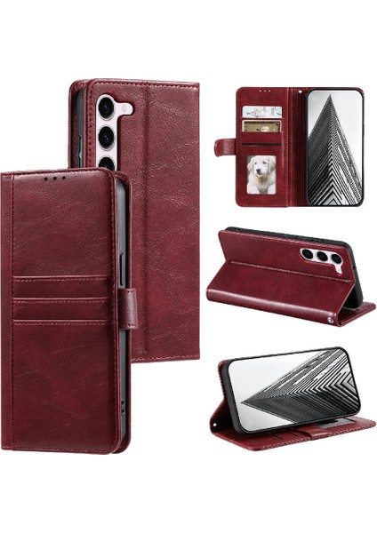 Samsung Galaxy S23 Kickstand Cüzdan Pu Deri 6 Kart Yuvaları Için Flip Case (Yurt Dışından)