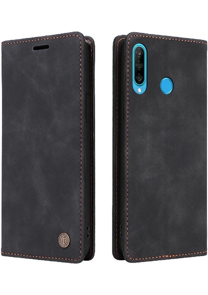 Huawei P30 Lite Deri Kılıf Için Flip Case Basit Iş Darbeye Dayanıklı (Yurt Dışından)