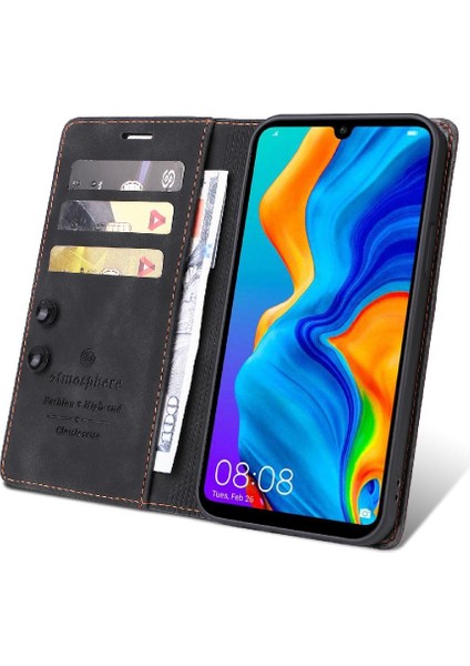 Huawei P30 Lite Deri Kılıf Için Flip Case Basit Iş Darbeye Dayanıklı (Yurt Dışından)