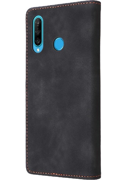 Huawei P30 Lite Deri Kılıf Için Flip Case Basit Iş Darbeye Dayanıklı (Yurt Dışından)