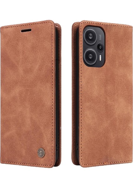 Xiaomi Poco F5 Için Flip Case Deri Kılıf Cüzdan Basit Iş Çevirme (Yurt Dışından)