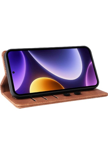 Xiaomi Poco F5 Için Flip Case Deri Kılıf Cüzdan Basit Iş Çevirme (Yurt Dışından) modelleri