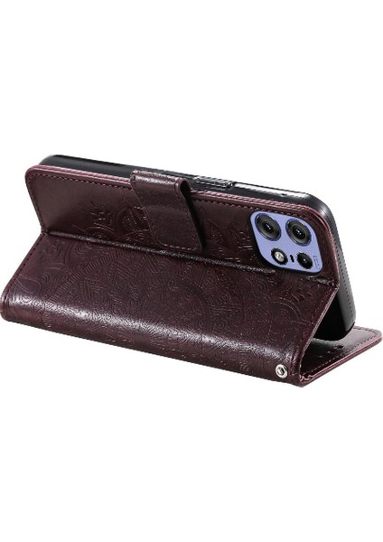 Motorola Moto Kenar 50 Pro Için Flip Case Cüzdan Kılıf Pu Deri Kickstand (Yurt Dışından)
